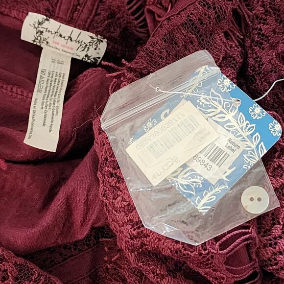 NWT Free People She's Got It Red Merlot Lace Mini Dress - Picture 4 of 6